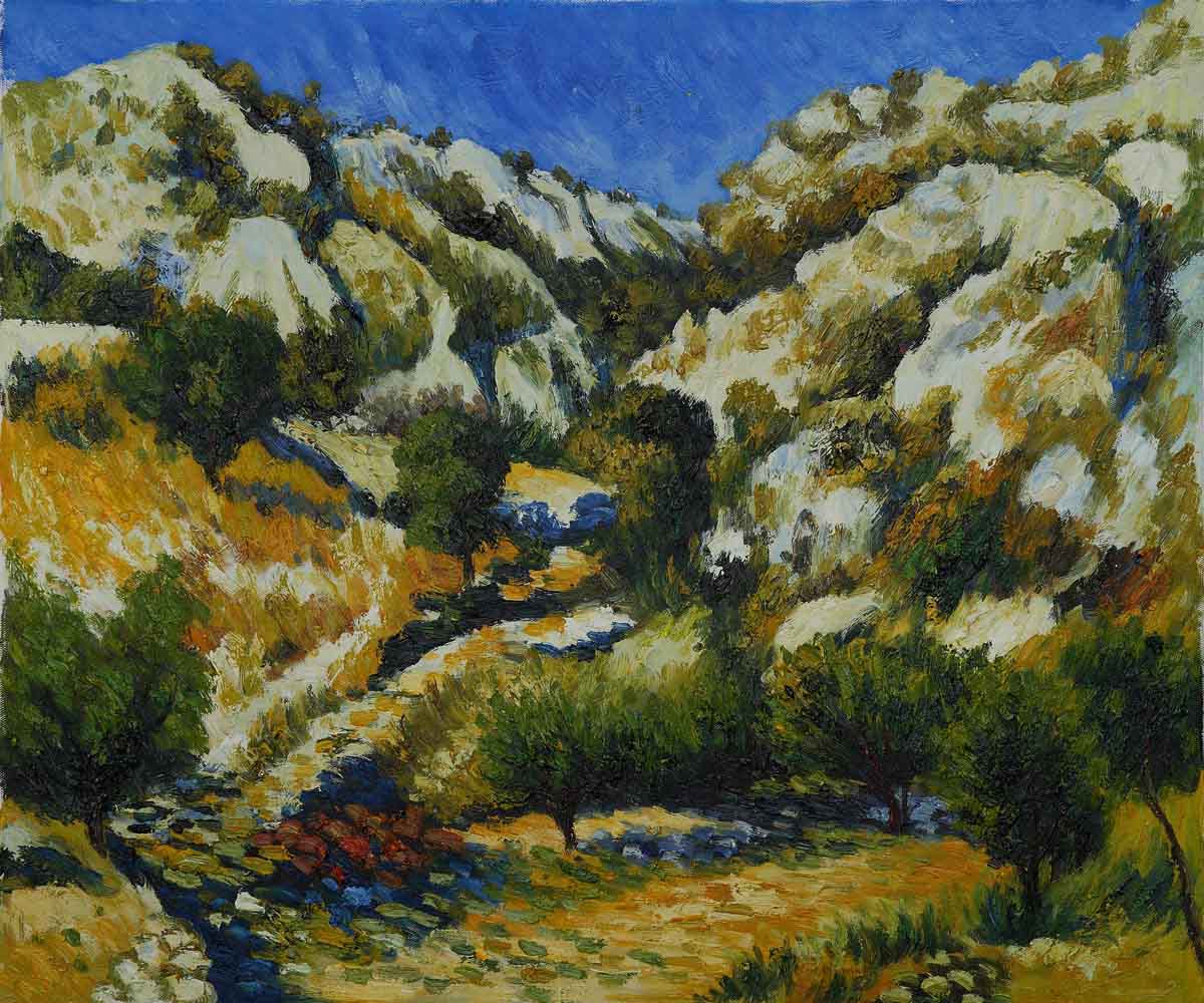 Rocky Crags at L Estaque - Pierre-Auguste Renoir painting on canvas